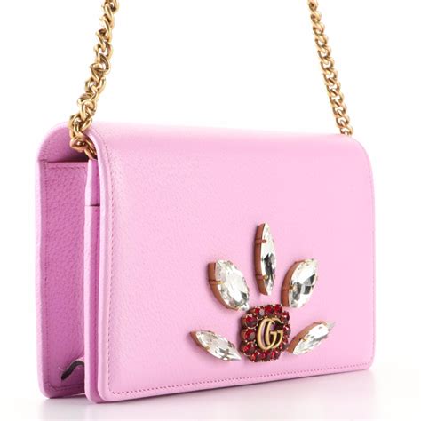 gucci marmont wallet on chain pink